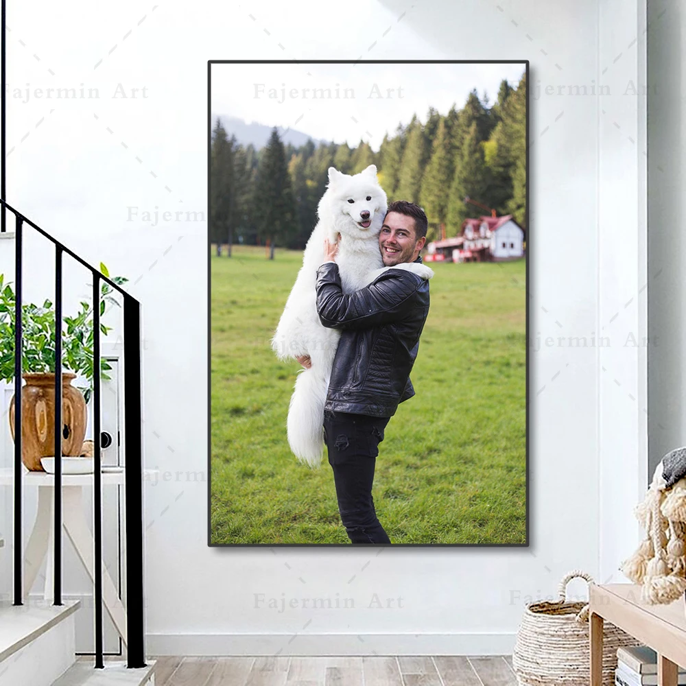 Custom Canvas Painting Wedding Family  Kids Landscape Any Photos Waterproof Posters Prints Wall Art Living Room Home Decor