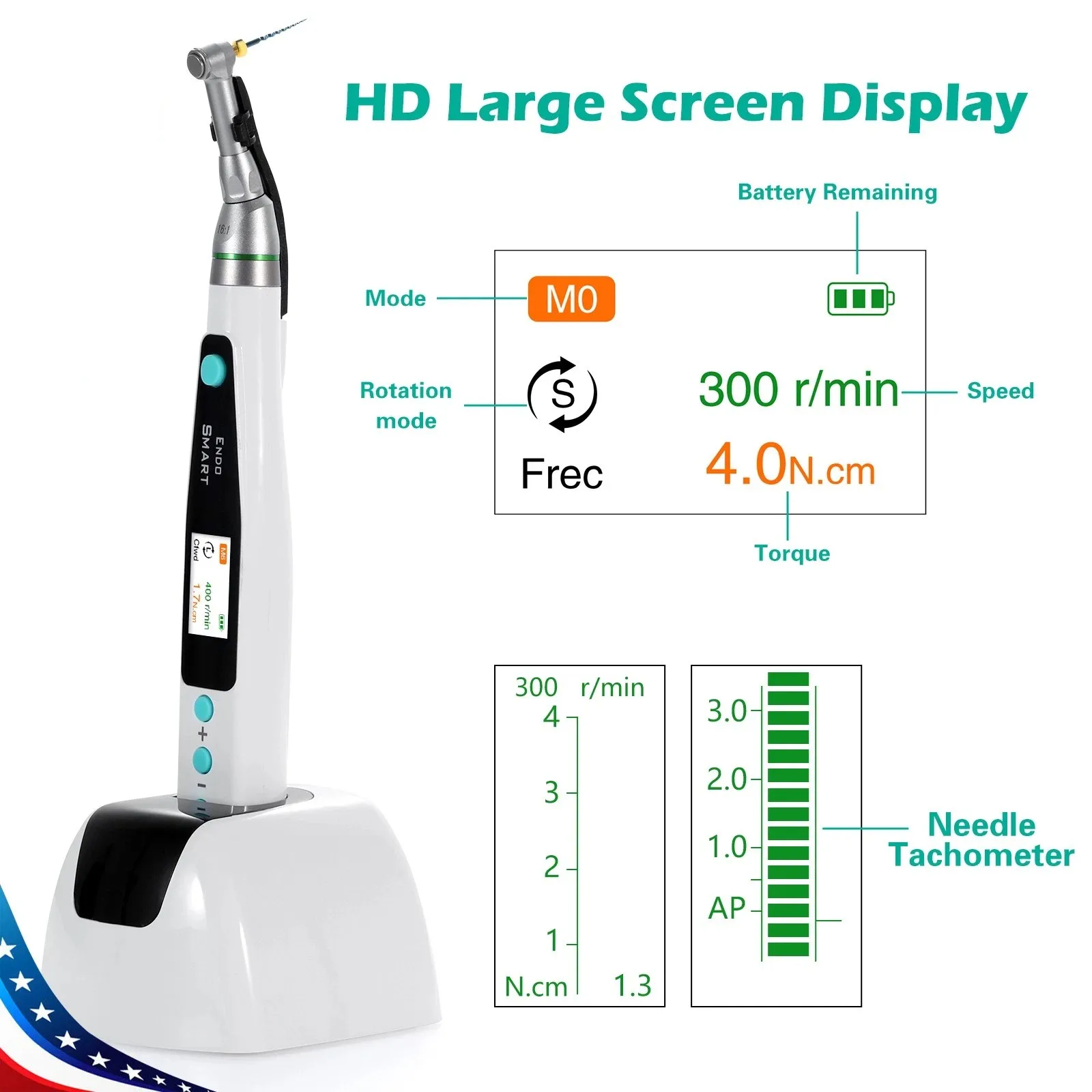 LED للأسنان اللاسلكي 16:1 محرك إندو كونترا زاوية 9 برامج الترددية اللبية #3