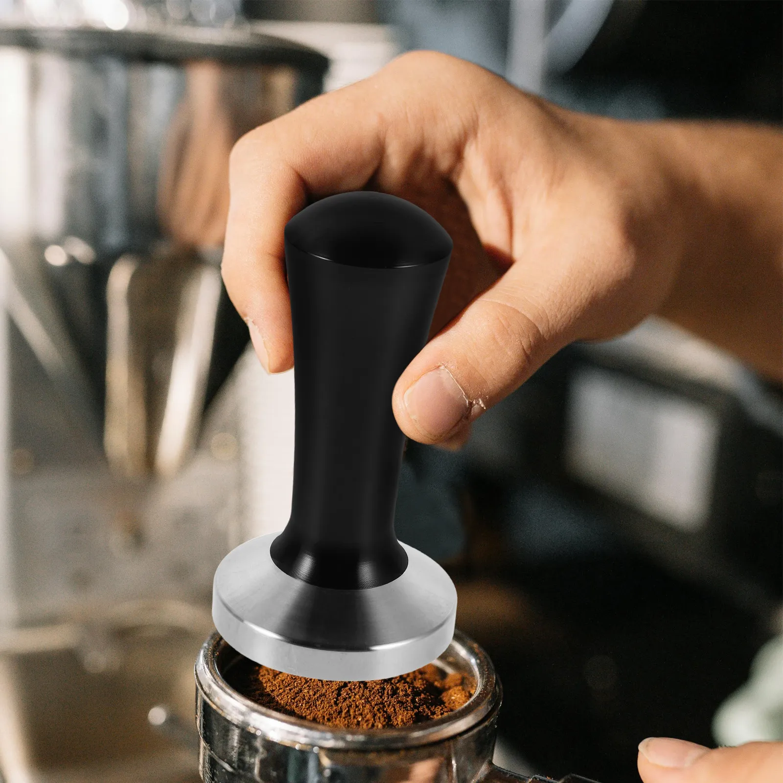 Coffee Tamper Stainless Steel 58Mm Flat Base Comfortable Grip Espresso Pressing Tool Manual Espresso Tamper