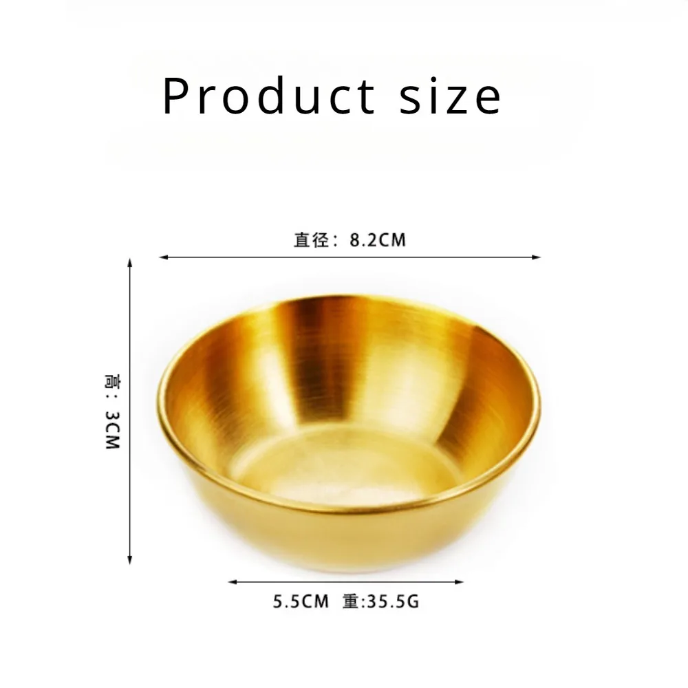 Korean Style Stainless Steel Seasoning Cup Small Round Plate Bowl Kitchen Furniture Home Use Sauce Dish Trendy Kitchen Furniture