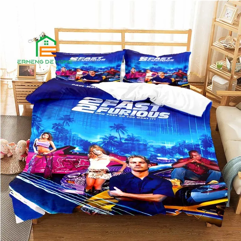 Fast and Furious Pattern Duvet Cover Set Bedding for Aldult Kids Bed Set Game Quilt Cover Comforter Cover Bedding Set