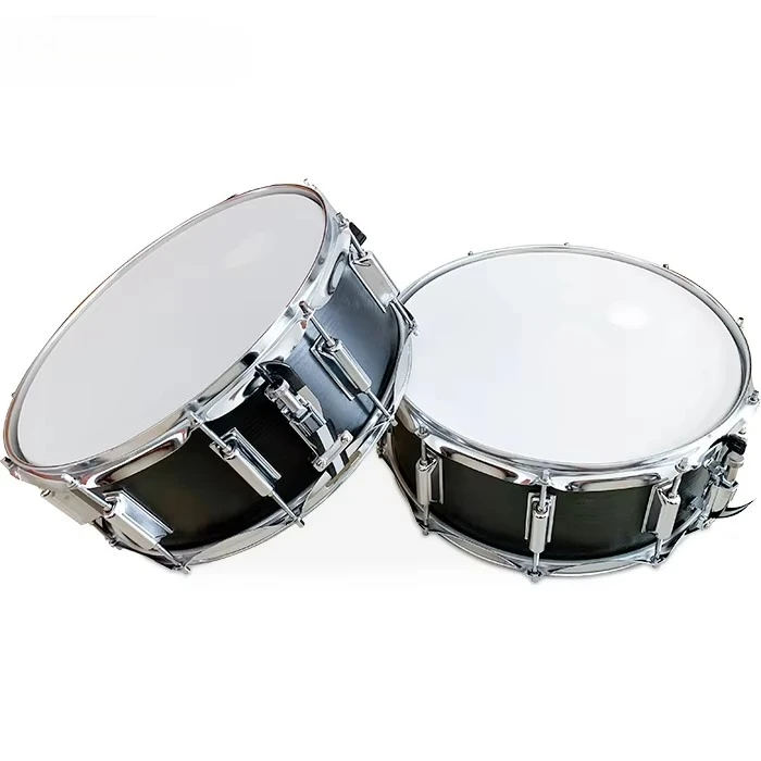 الرنين ممتاز التوتر متعدد الطبقات قذيفة الرماد الأبيض 14 بوصة 10 العروات كمين الطبول طبل مع جهاز كاتم الصوت #2