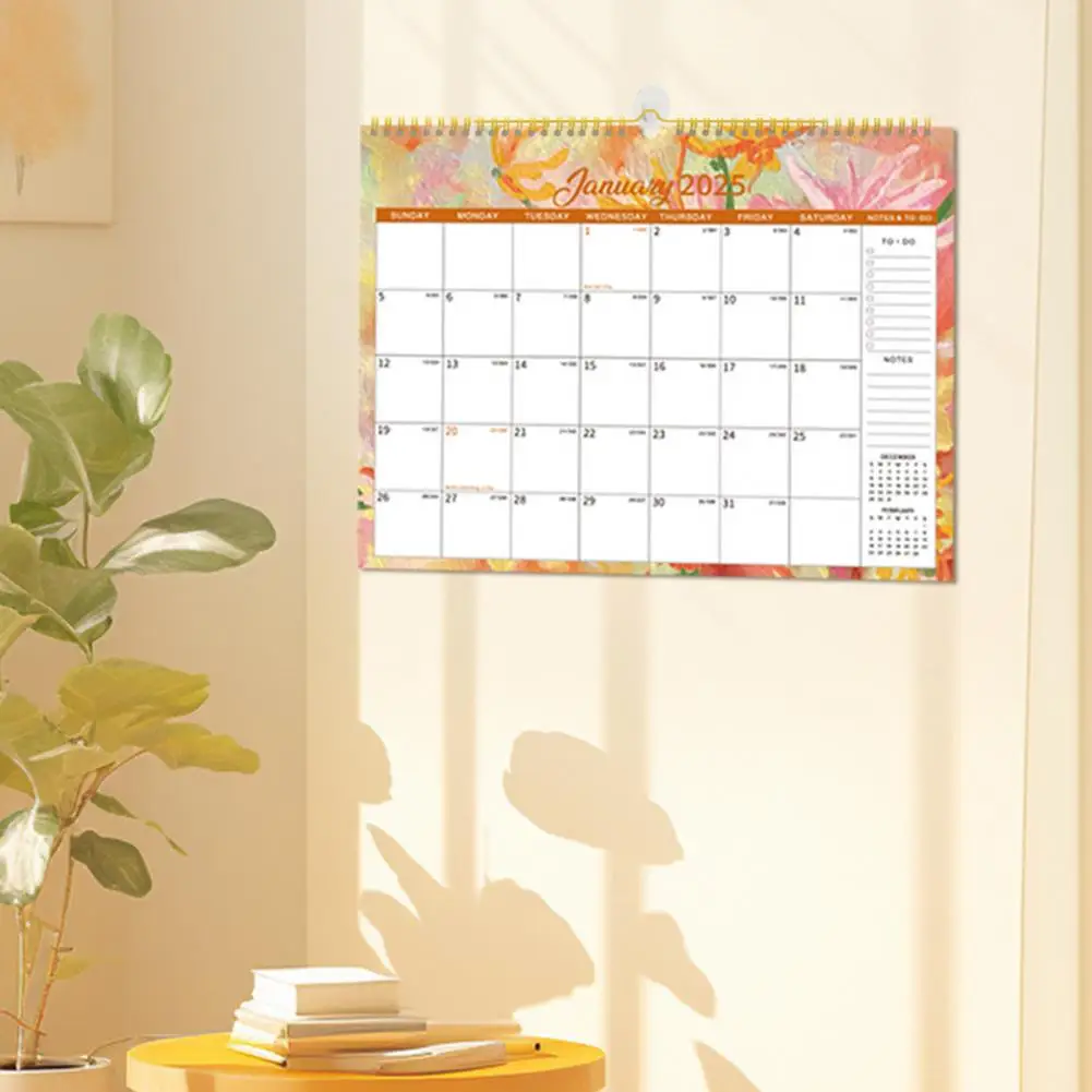 Monthly Planner 2025 2025 Wall Calendar Planner Set Monthly Organizer for Home Office 12-month Schedule Decoration Planner Wall