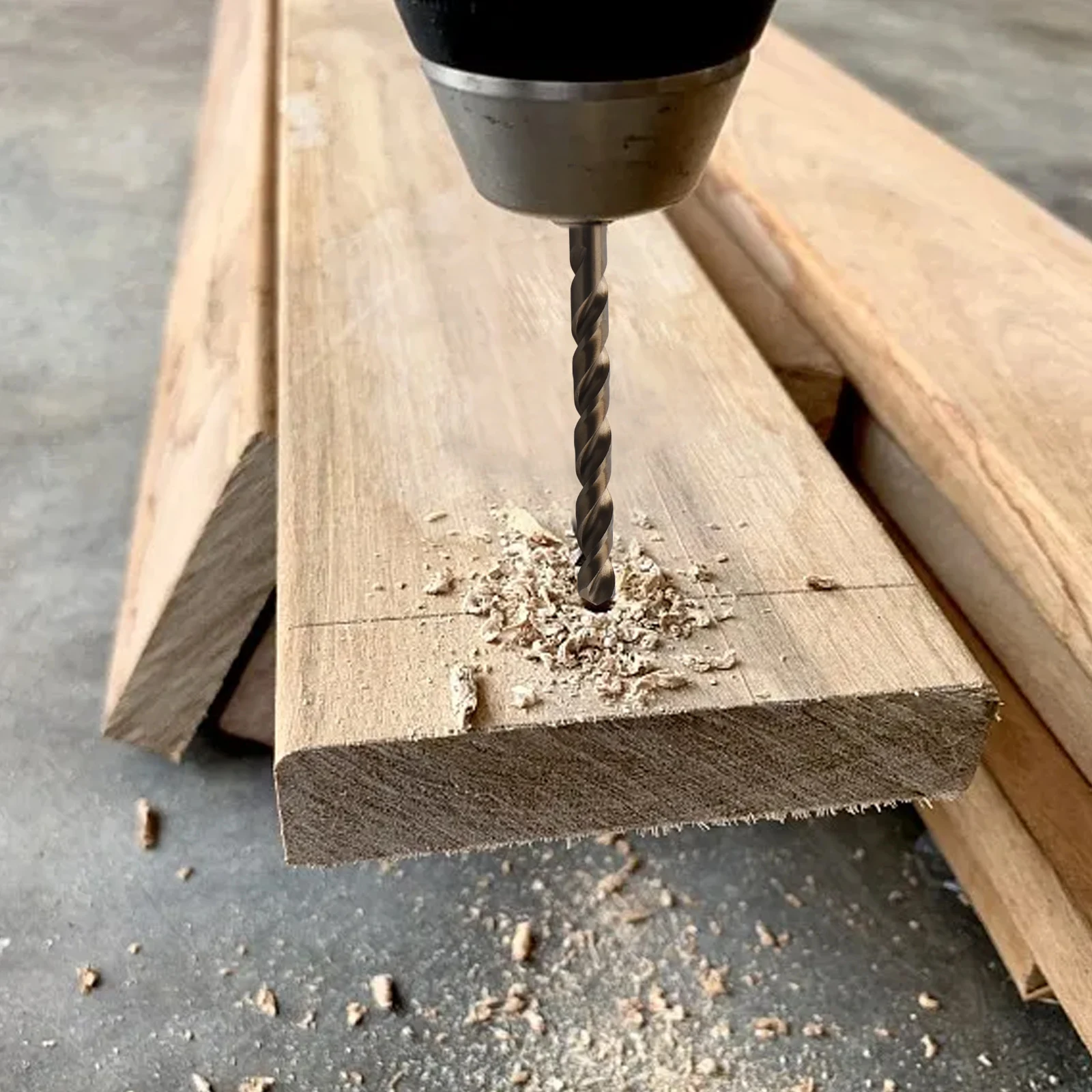 

DIY Projects Drilling Bit Nitride Coated Bits Shank 6.35mm 1 4 Hex Shank Fast Bit Change For Aluminium Drilling For Wood Working