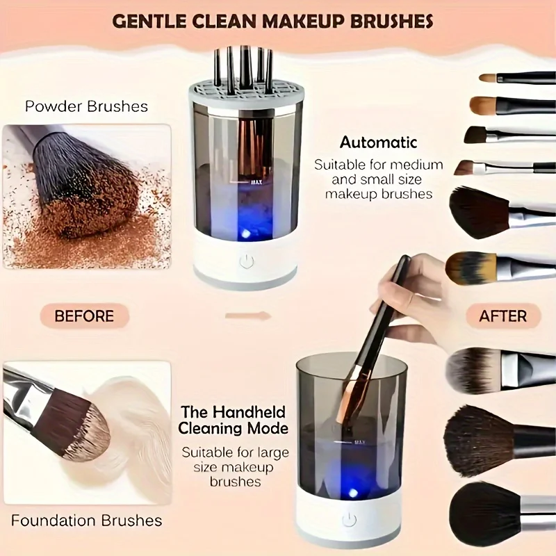 Automatic Electric Makeup Brush Cleaner USB Plug Portable Eyeshadow Brush Holder Holder Tools and Dryer Beauty Makeup Tools view 2