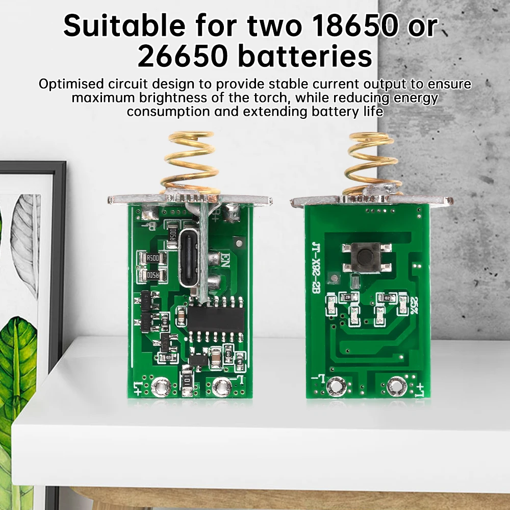 Scheda principale di controllo della torcia fai-da-te Scheda di protezione di ricarica regolabile con luminosità con interruttore Scheda di controllo del driver LED da 15 W ~ 20 W