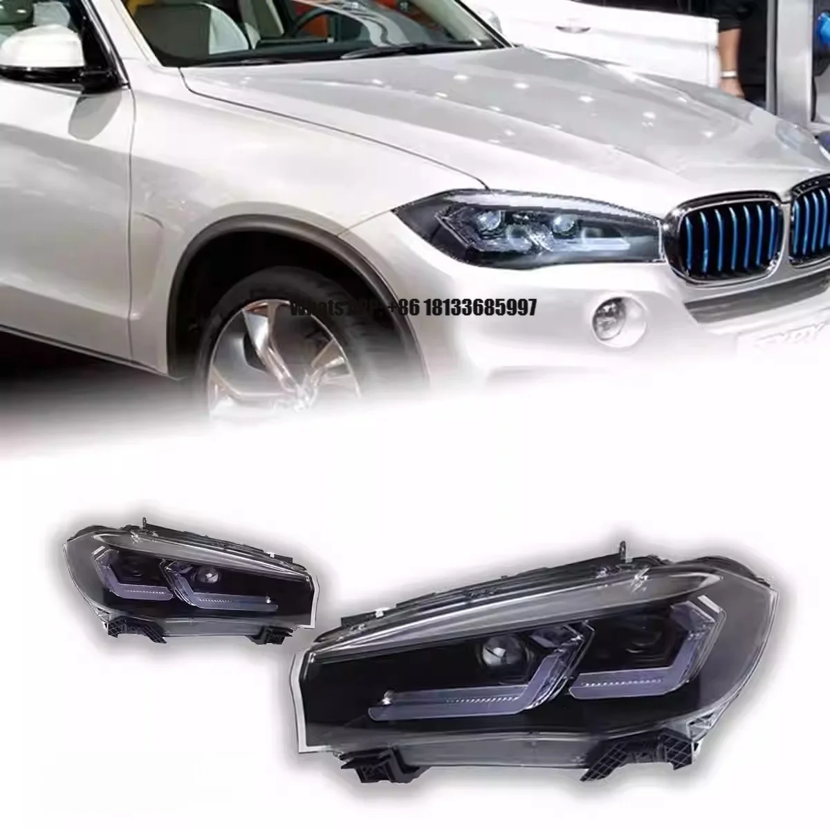 

LED Headlights for BMW X5 Headlights Assembly for F15 with LED Lens Headlight DRL Turn Signals 2014 to 2018