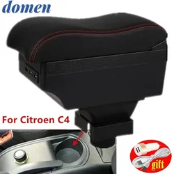 For Citroen C4 Hatchback Armrest For Citroen C4 Car Armrest box  Retrofit parts Storage box car accessories Interior USB LED