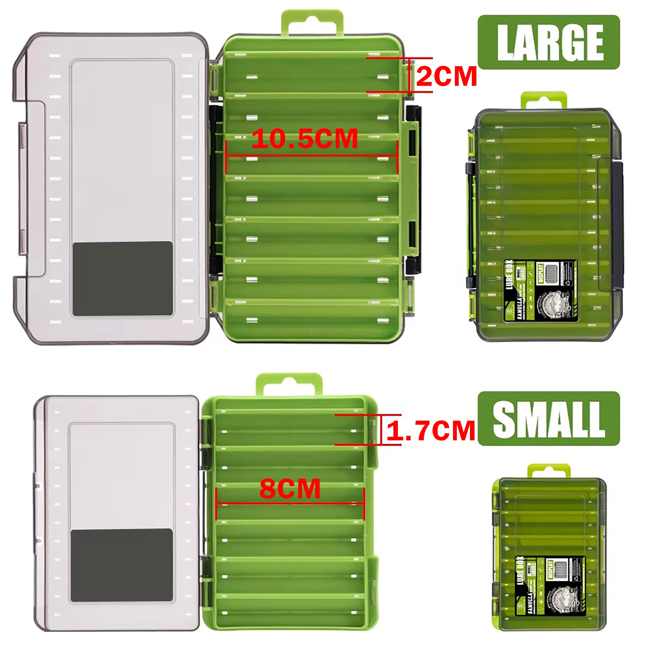 Fishing Tackle Box 14 Compartments Fishing Accessories Lure Hook Storage Case Double Sided Fishing Tool Organizer Boxes 썸네일 2