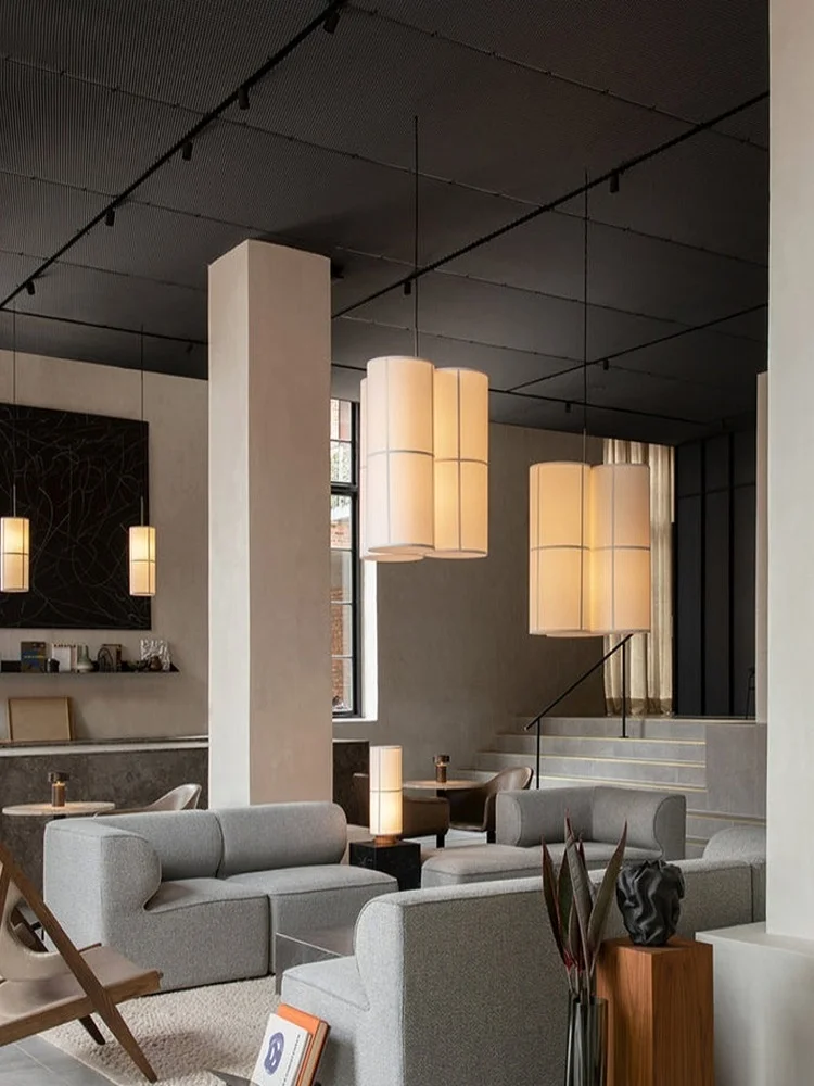 Lampu gantung kain desain makan gaya Zen ruang teh m2 kamar tidur ruang tamu retro Jepang