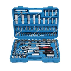 108 Pieces Sleeve Ratchet Spanner Set Car Maintenance Toolbox