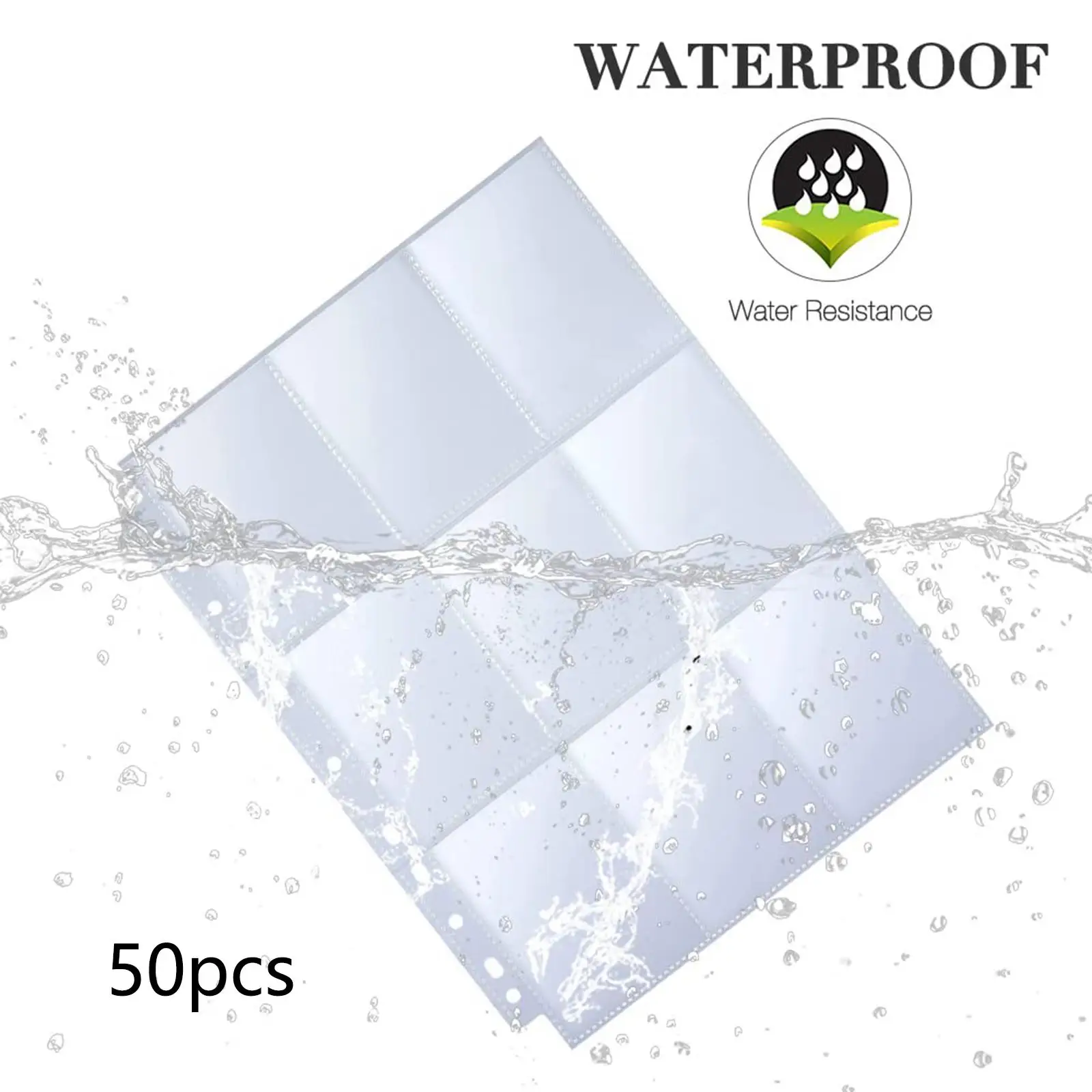 Transparent Cards Guard Sleeves, High Capacity Activity Binder, Trading Card Films, Transação Card Cover for Trading, 50Pcs