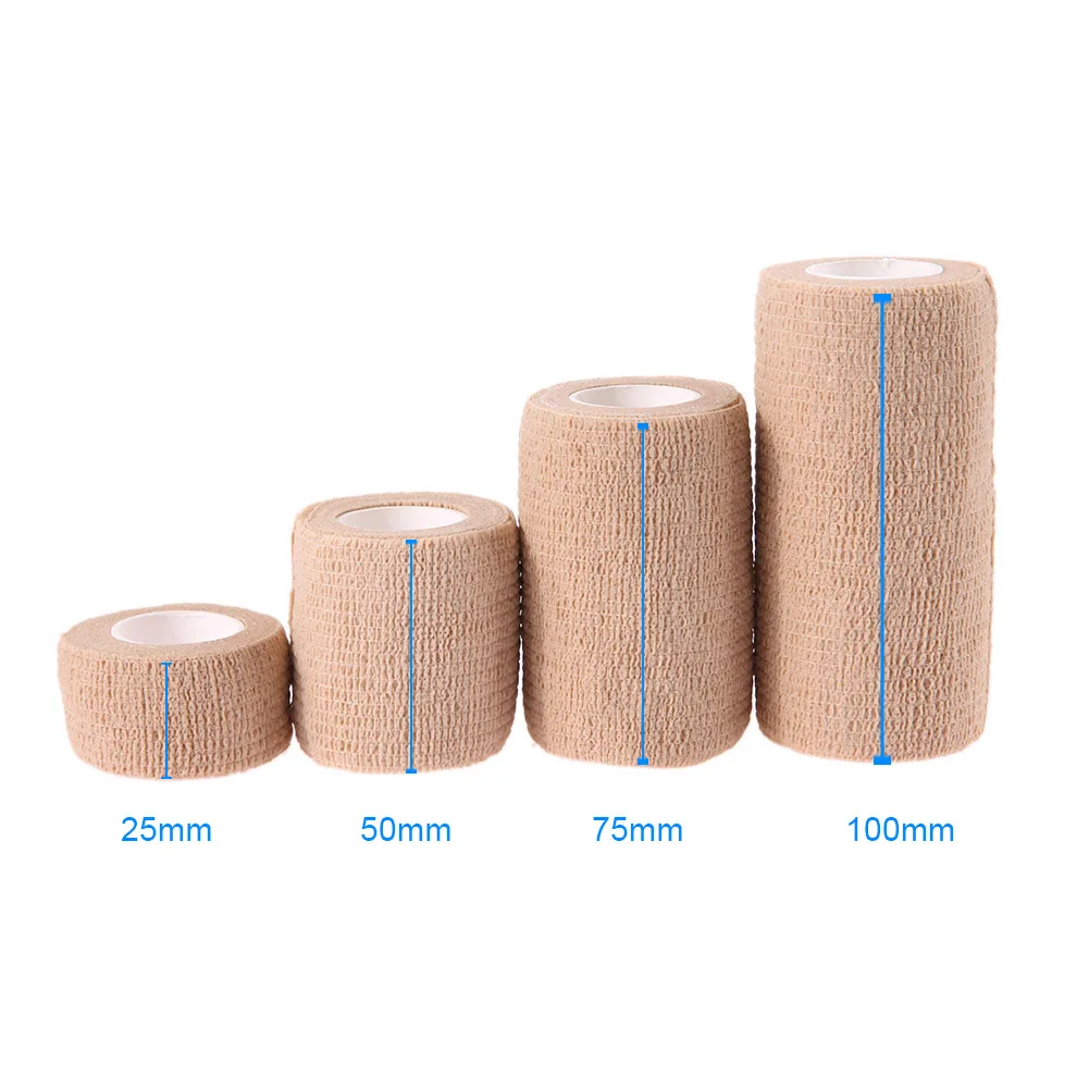 5 Stück 2,5/5/7,5/10 cm selbstklebende elastische Bandage, kohäsives Vliesband, Einwegband für Sport, Befestigung, Finger, Handgelenk, Bein – Detail 17