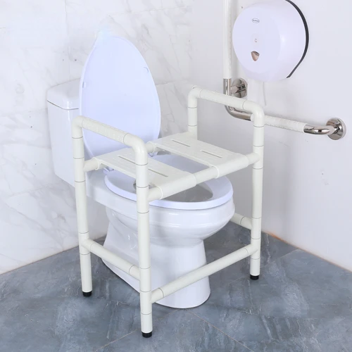 

Toilet Dual-Purpose Chair Bath Stool Toilet Chair Stainless Steel Nylon Elderly Disabled Bath Chair