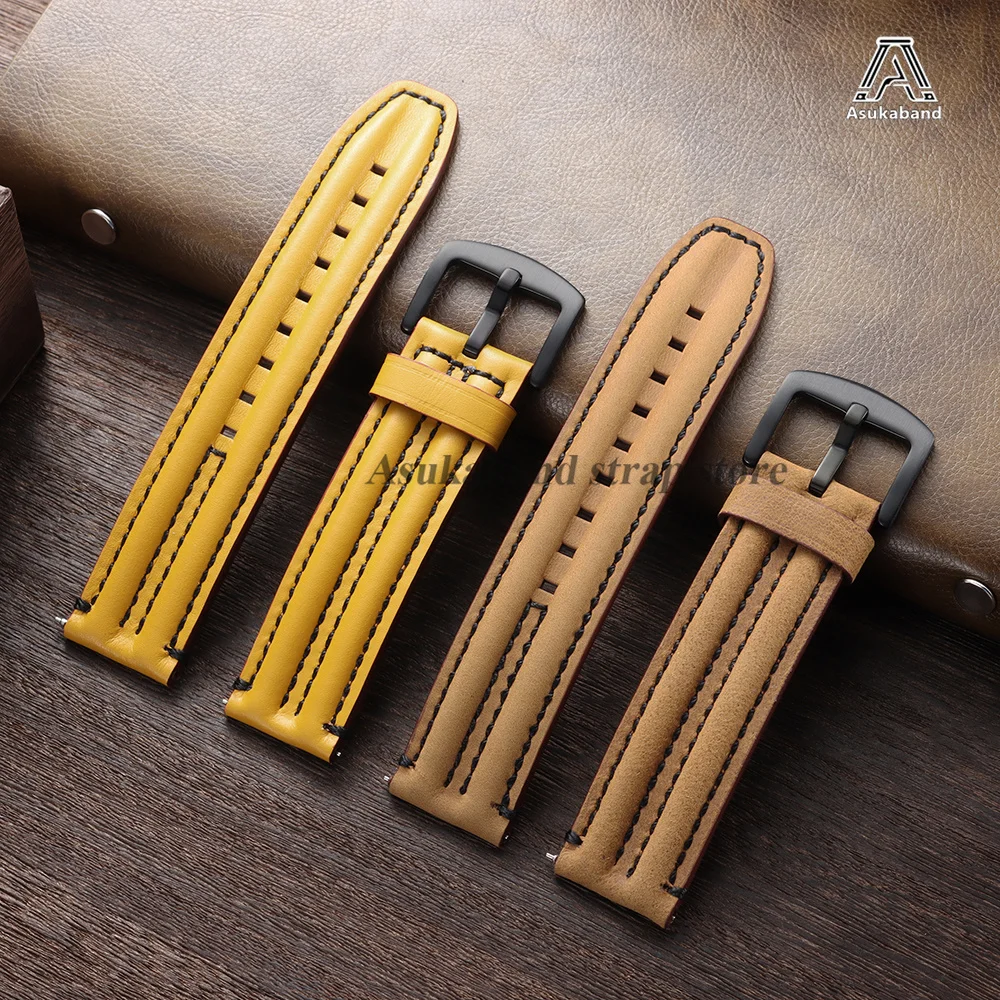 New Genuine Cowhide Watchstrap 20mm 22mm 24mm for Rolex for Omega for Panerai Watch Band Vintage Leather Universal Men Bracelets