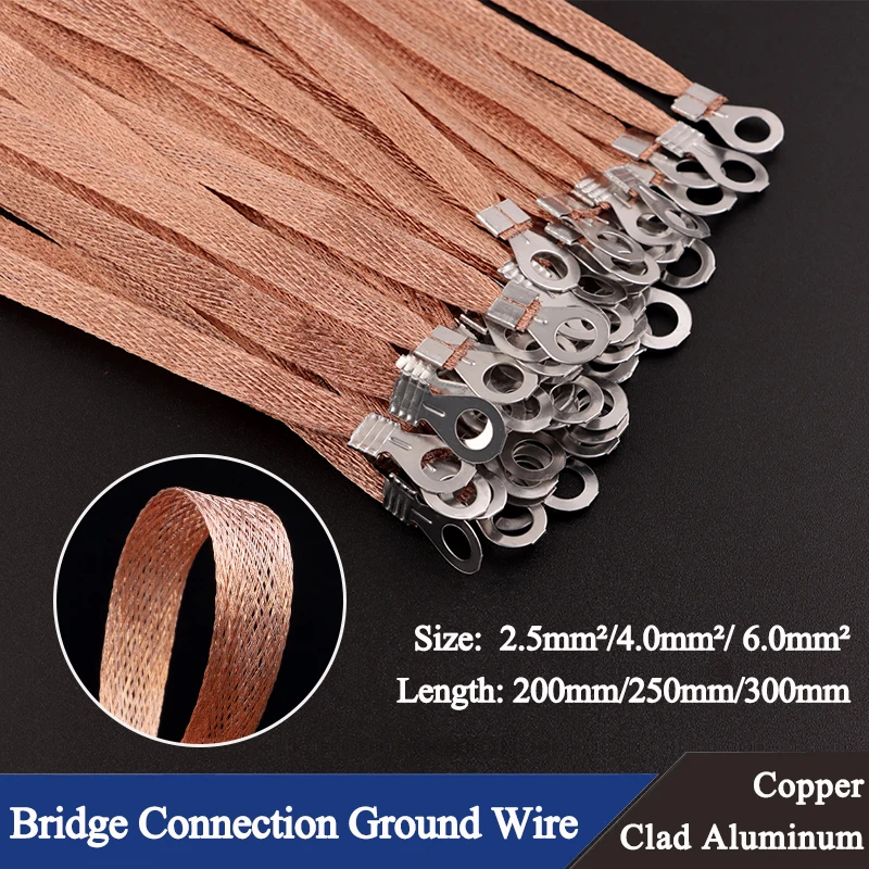 

5~100pcs 2.5/4/6mm2 Bridge Connection Ground Wire Copper Clad Aluminum Span Cable Ground Lead For PV Solar Distribution Box