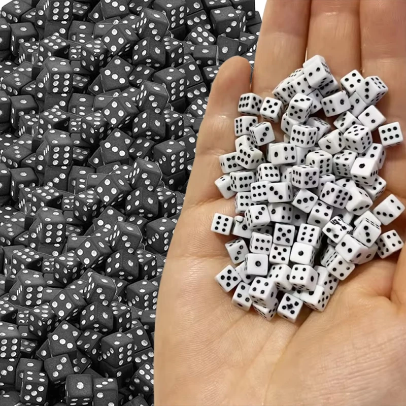 

100-500PCS 8mm Small D6 Dice Classic White & Black Plastic 6-Sided Cubes for Dungeons Dragons MTG Board Game Accessories TMZ﻿
