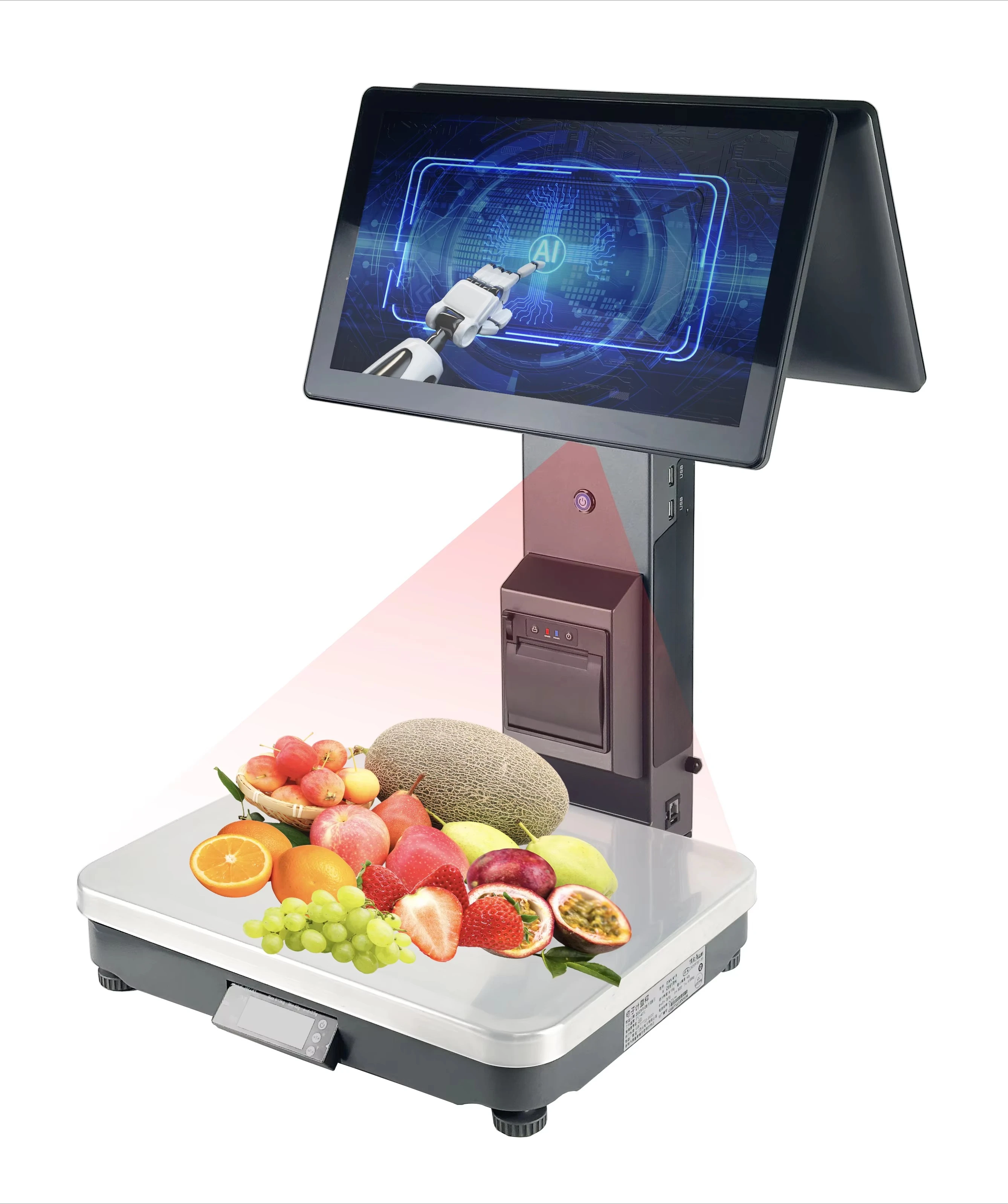 Integrated product identification automatically calculates cash register operating weight