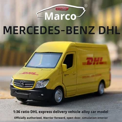 1:36 RMZ CITY Sprinter (DHL) Alloy Diecast Car Model Toy With Pull Back For Children Gifts Toy Collection Gift for Birhday