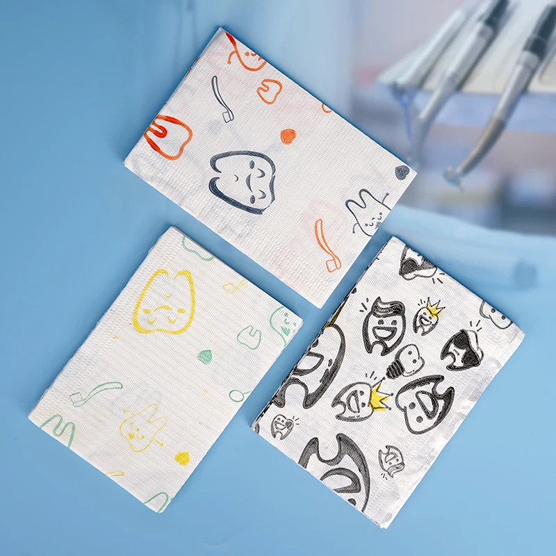 10pcs Disposable Dental Chest Towel Dentistry Clean Pad Dental Piercing Bibs Waterproof Medical Paper Patient Disposable Napkins