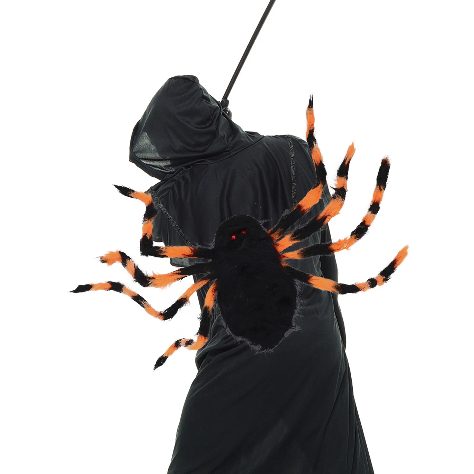 

Spider Backpack Halloween Costume for Children Realistic Design Shaggy Bendable Legs Candy Storage Pockets Sticky