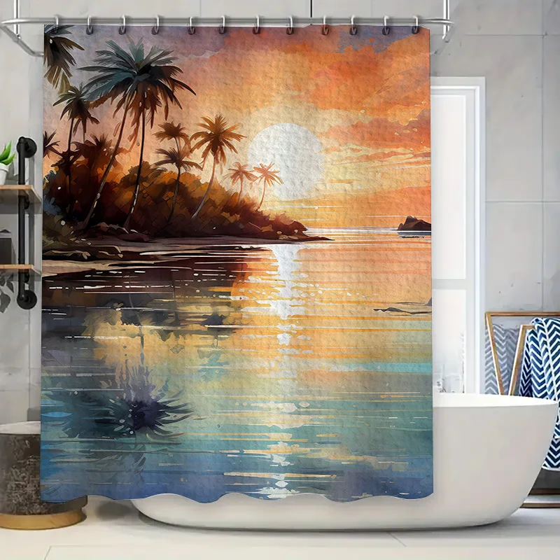 

Charming Modern Bath Curtain with Gold Pink Circular Patterns Waterproof Fabric Shower Curtain for Bathroom Decorations in Vario