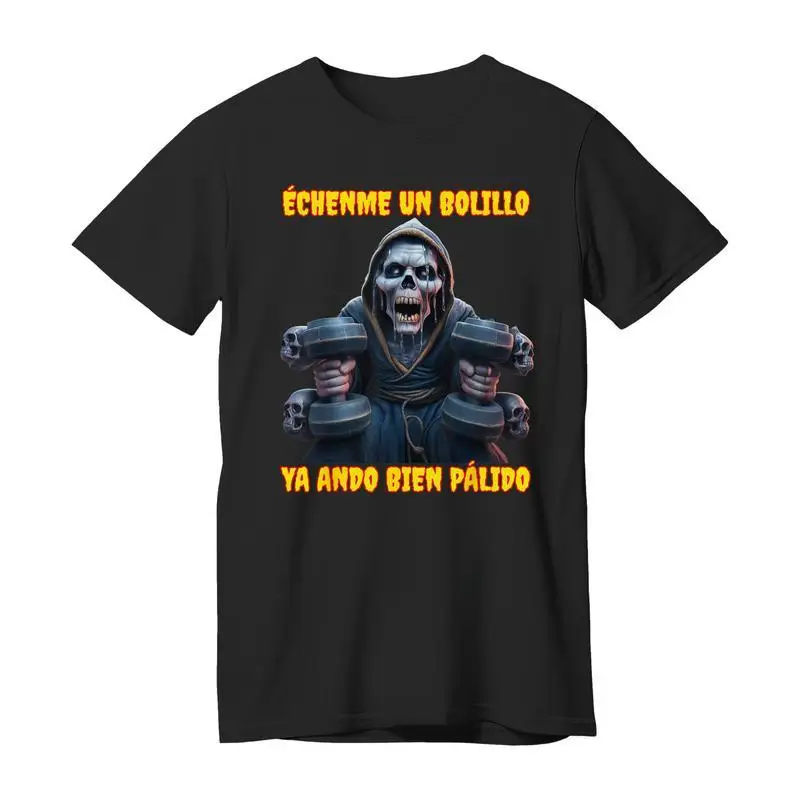 

ÉCHAME UN BOLILLO" T-Shirt Women Funny Spanish Gym Meme Skeleton Print Tee Exhausted Workout Casual Short Sleeve Top