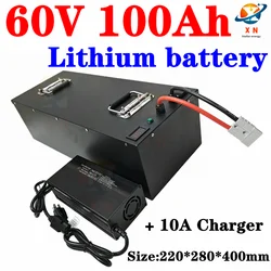 Metal case 60v 100Ah Lithium battery li-ion High power 5000w for RV boat motor solar wind energy UPS + 10A charger Not lead acid