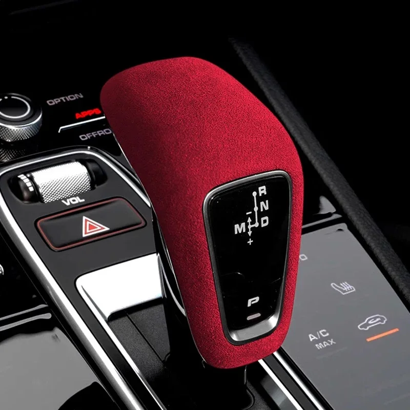 Car Interior Suede Gear Shifter Knob Cover Transmission Handle Lever Trim For Porsche Cayenne 2018 2019 2020 2021 2022 2023