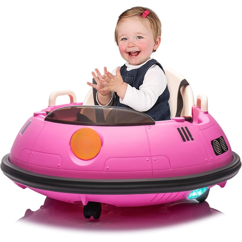 Bumper Car for Toddlers & Kids, 12V Ride on Baby Bumper Car with Remote Control, Horn, Lights, Holiday/Birthday for Boys & Girls