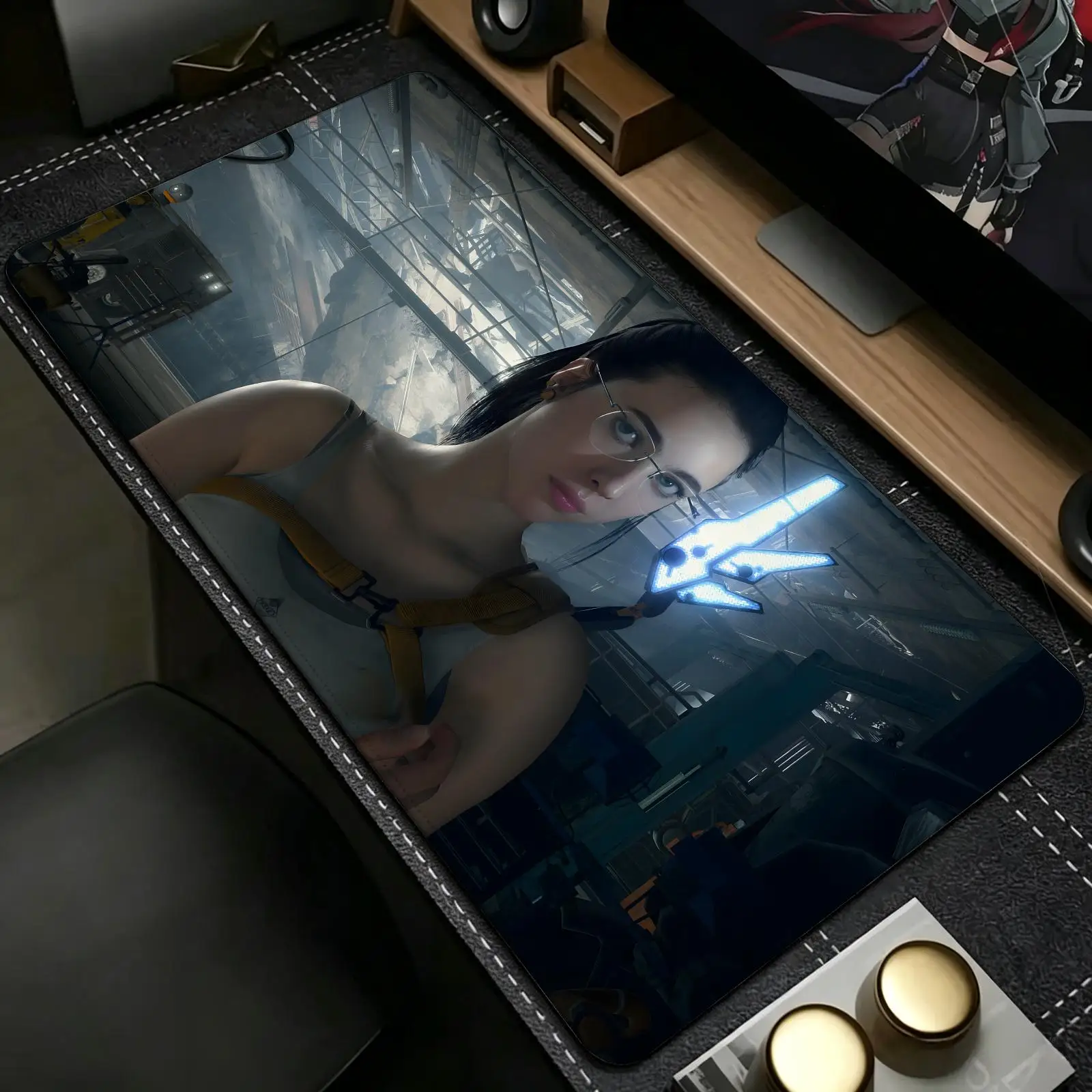 Mouse Pad Esports gaming mouse pad, stitched edge computer desk mat,anime style desktop mouse mat Death Stranding