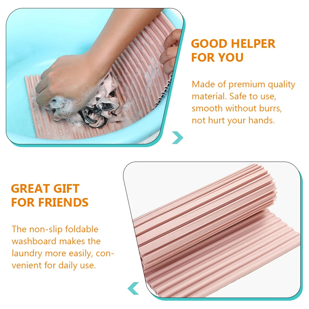 

Folding Washboard Household Non-Slip Soft Laundry Pad Space-Saving Foldable Washing Board With Hanging Hole Premium Manual