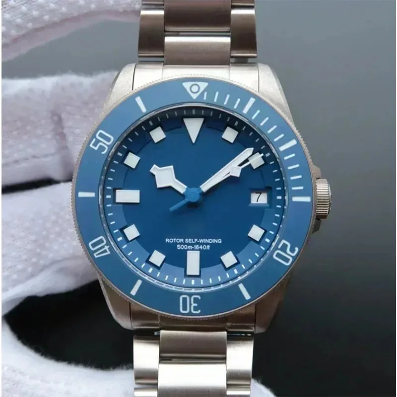 Men's new watch luxury fashion watch automatic mechanical movement ceramic bezel stainless steel watch blue black