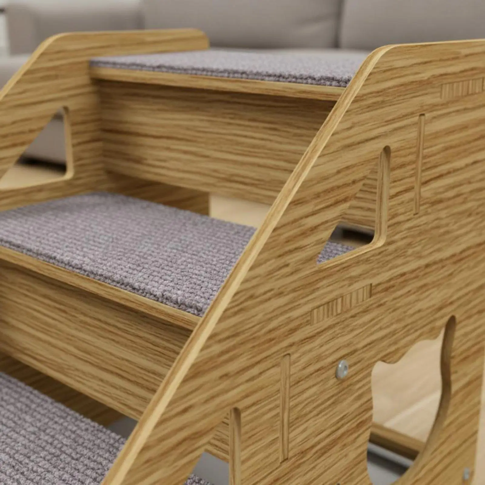 Wooden Pet Stairs Easy Assembly Dog Steps for Bed Sturdy Wood Construction Cat Climbing Steps for Elderly Pets, Sofa, Bedside Wooden Pet Stairs Easy Assembly Dog Steps for Bed Sturdy Wood Construction Cat Climbing Steps for Elderly Pets, Sofa, Bedside