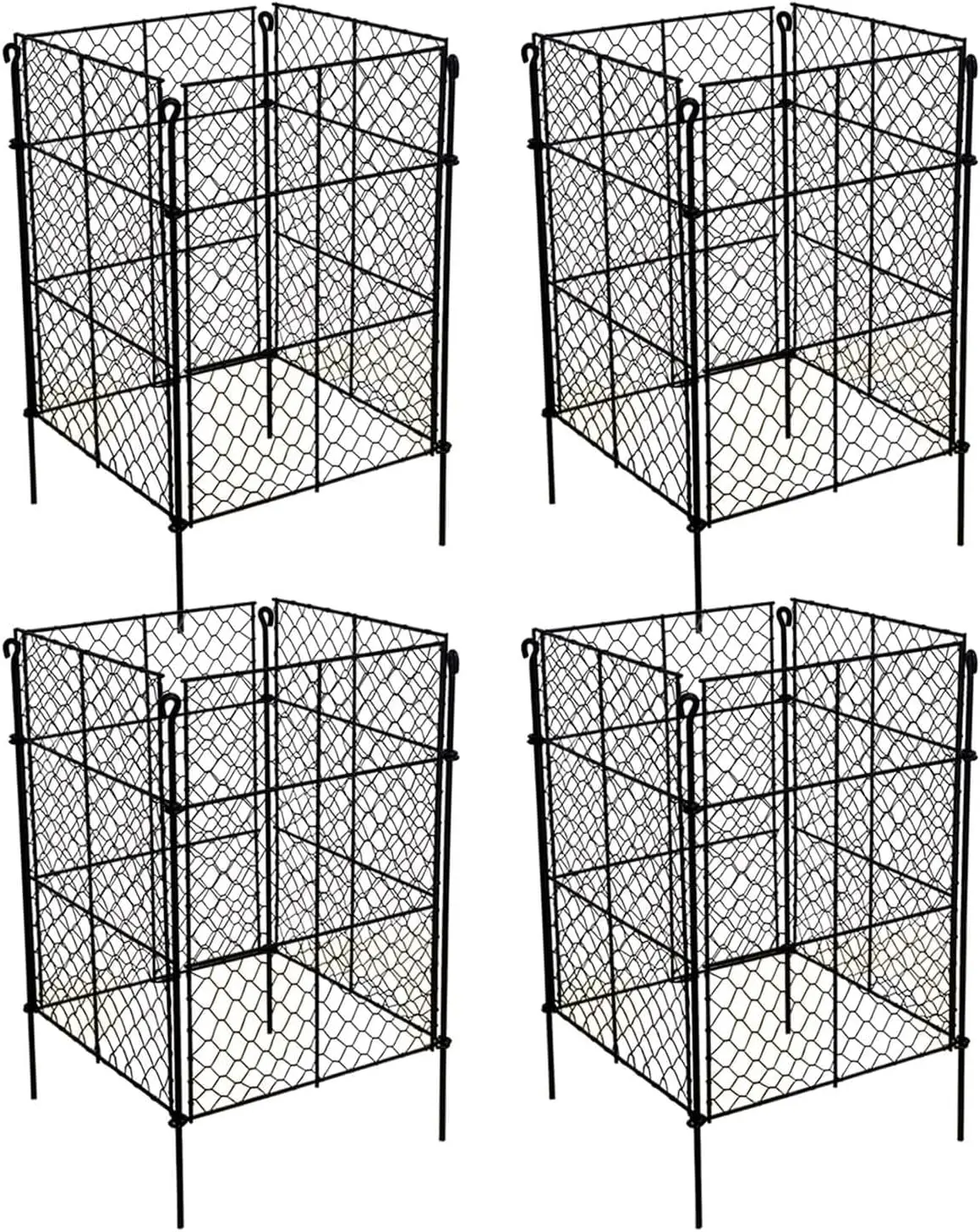 

Набор из 4 защитных каркасов для растений, 12,6x12,6x16 дюймов, металлическая сетка для садов на открытом воздухе