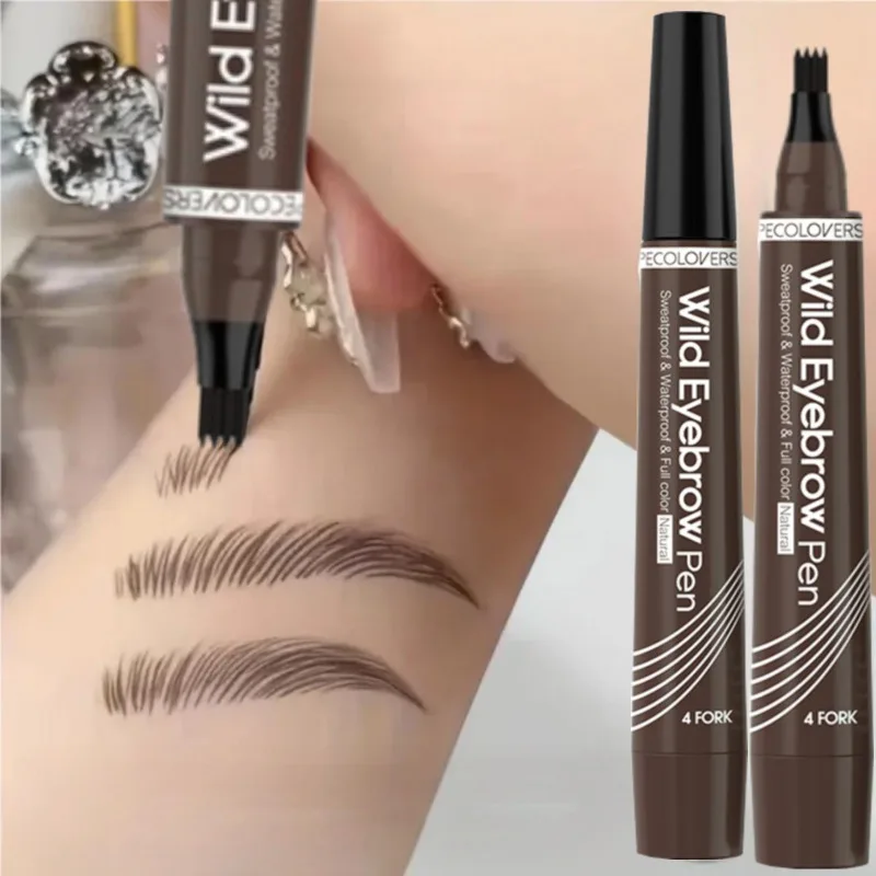 Crayon à sourcils fourchu extrêmement petit, 1 pièce, étanche, résistant à la sueur, sélection multicolore, crée des sourcils sauvages naturels