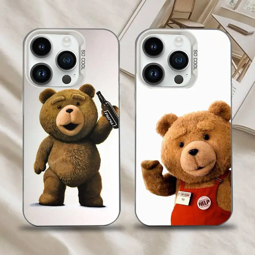 

Naughty Cute Bear Funny Mascot Cover Phone Case For iPhone 16,15,14,13,12,11,Mini,Pro,SE,MAX White Matte Shockproof Cover