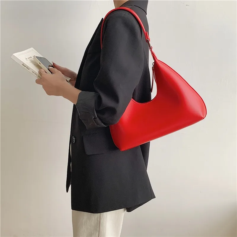 Fashion Zip Leather Texture Personalized Handbag Vintage New Korea Minority Simple Underarm Elegant Commuter Single-Shoulder Bag