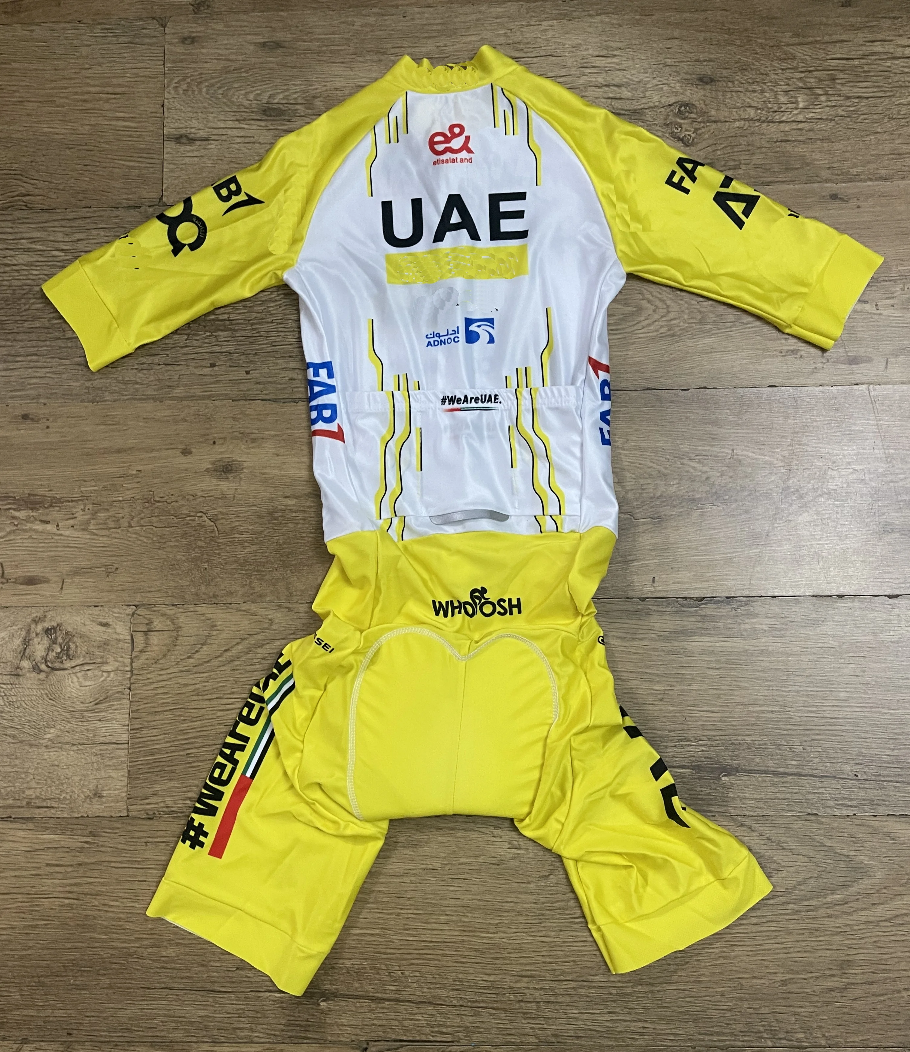 LASER CUT Skinsuit 2024 UAE TEAM YELLOW  Bodysuit SHORT Cycling Jersey Bike Bicycle Clothing Maillot Ropa Ciclismo