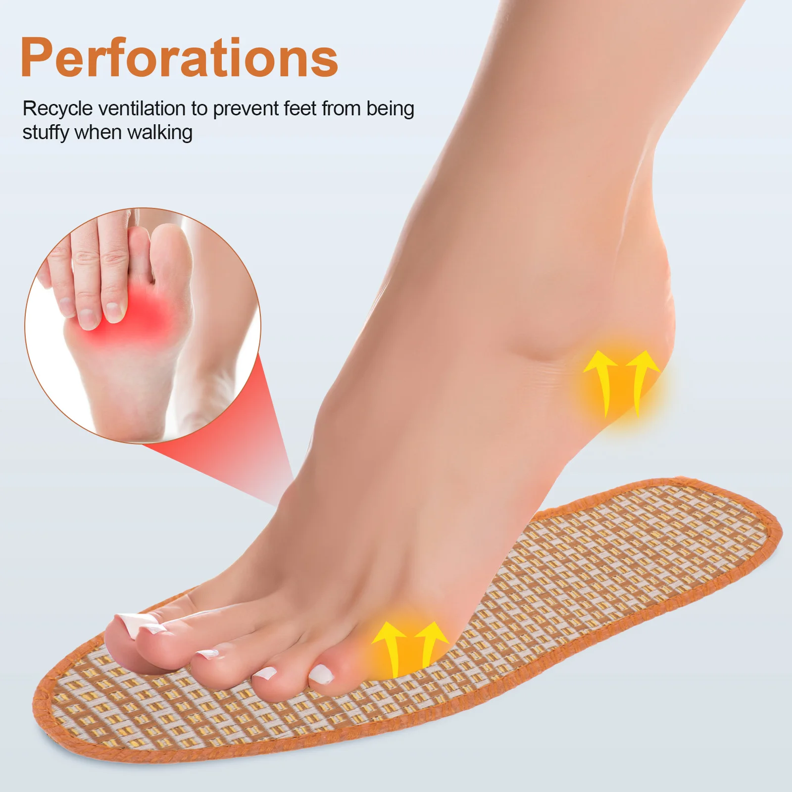 

4 Pairs Size 45 807 Style Bamboo Charcoal Insoles Breathable Thin Anti Odor Pads Replaceable Shoe Inserts Summer Use Foot Care