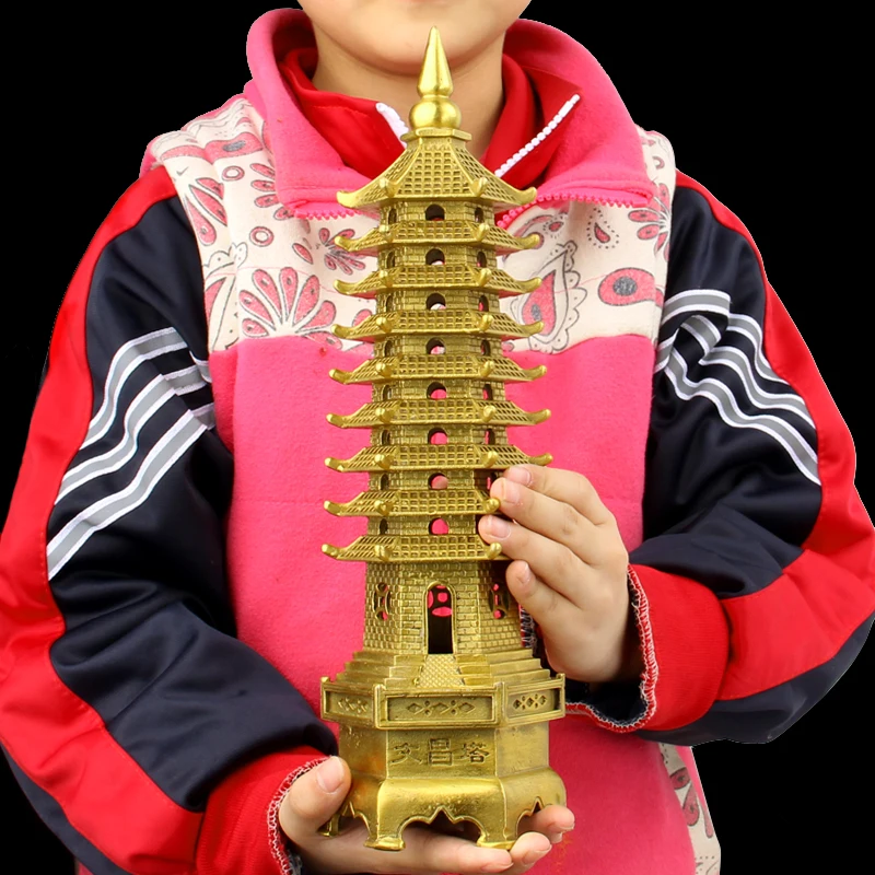TOP GOOD  # HOME lobby hall  protection Town house Exorcise evil spirits Talisman brass WENCHANG pagoda FENG SHUI  29CM