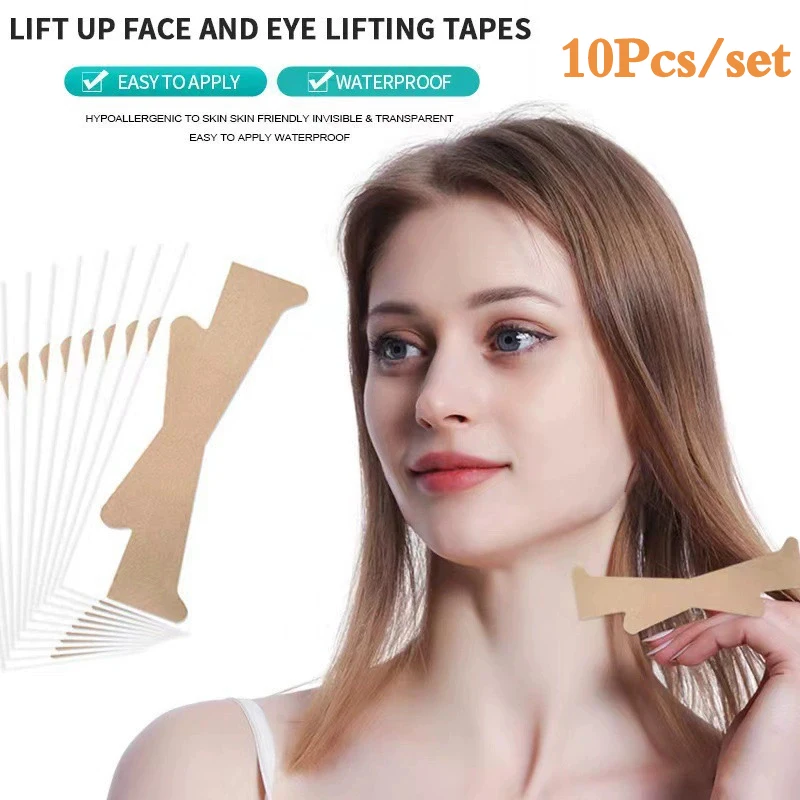 

10Pcs Breathable Face Neck Lifting Stickers Waterproof Face Anti Wrinkle Chin Lift Patch Skin Care Invisible Adhesive Tape