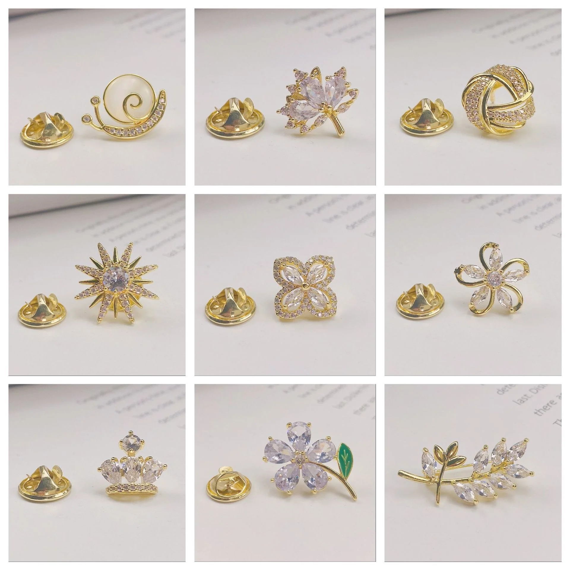 Korean Boutique Brooches Anti Slip Buckle Pin Quality Metal Copper Buckles Brooch Cubic Zircon Inlaid Brooch Jewelry Ornament