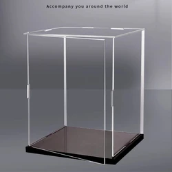 Black Acrylic Display Box 10-25-40cm Storage for Animation Dolls Action Figures Car Models Building Blocks Blind Boxes Dust Prot