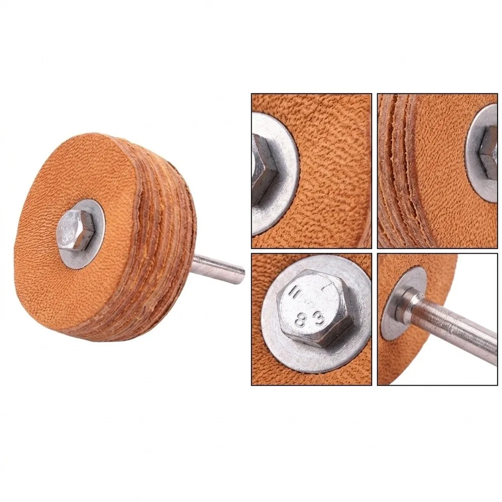 6mm Shank 50mm 80mm Leather Buffing Wheel For Jade Necklace Ring Bracelet Polishing Grinding Sanding Rotary Tool Parts