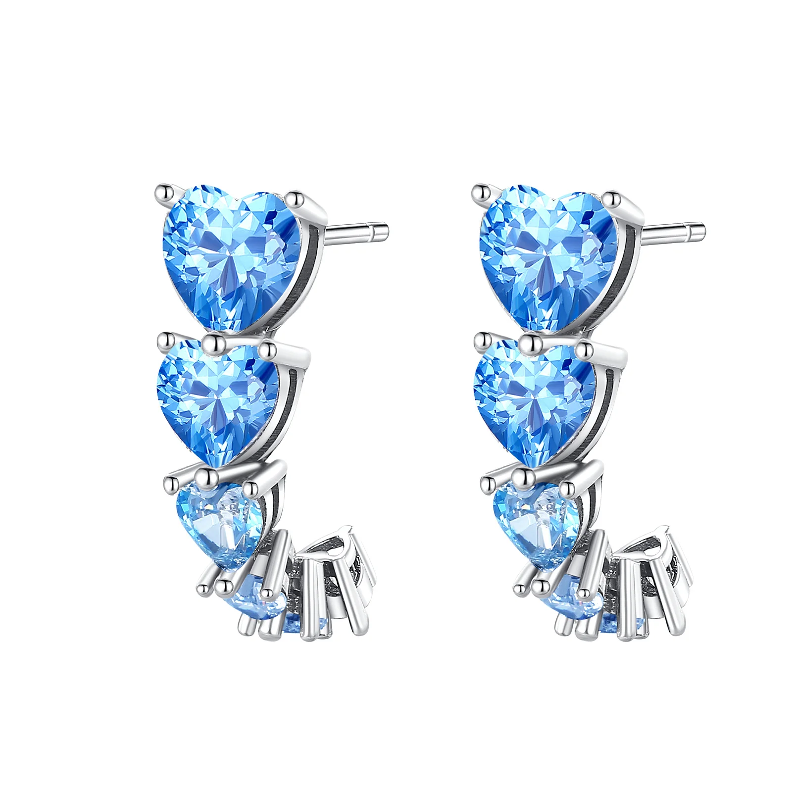 925 Sterling Silver Sweet Lovely Love Heart Series Stud Earring Zircon For Women Exquisite Daily Wear Jewelry Accessories Gifts