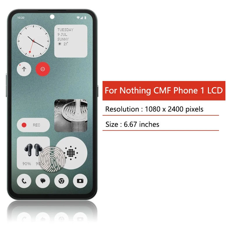 Pantalla LCD AMOLED de 6.67” para Nothing CMF Phone 1, digitalizador de pantalla táctil, piezas de repuesto para reparac