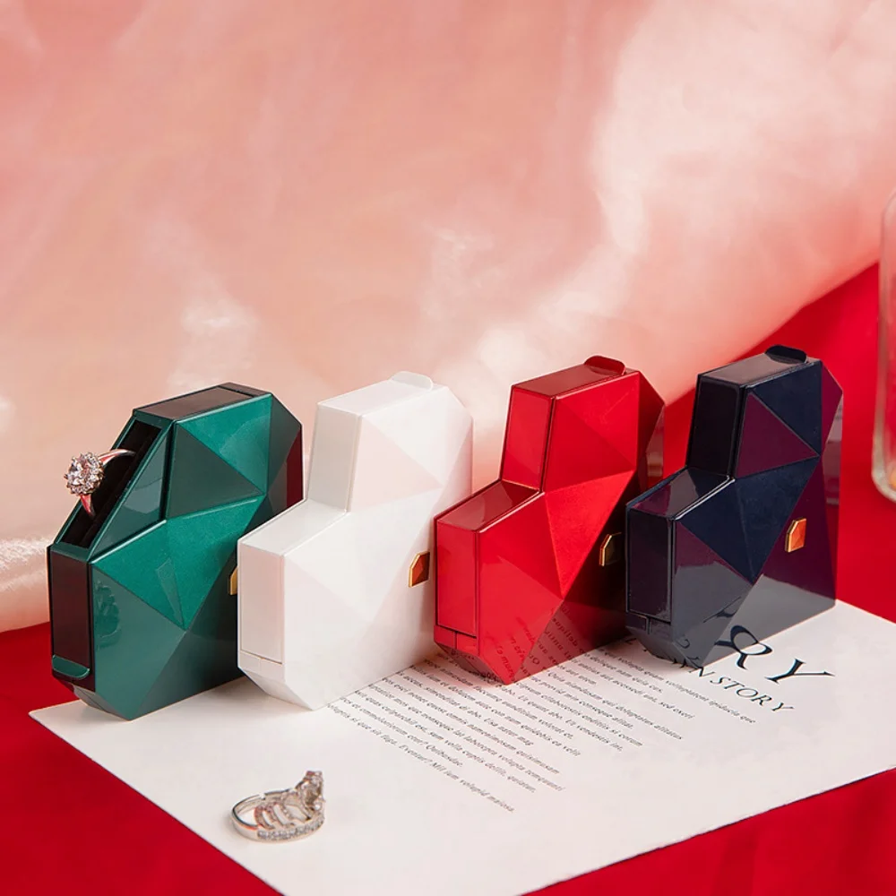 

Ring Storage Box Safe Jewelry Packaging Box Automatic Opening Ring Box Elegant For Wedding Anniversary Valentine'S Day