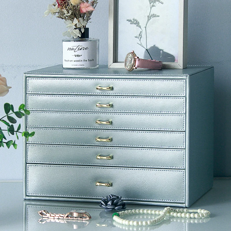 

Large capacity multi-layer jewelry box multi-function Korean European hand jewelry storage box jewelry cabinet