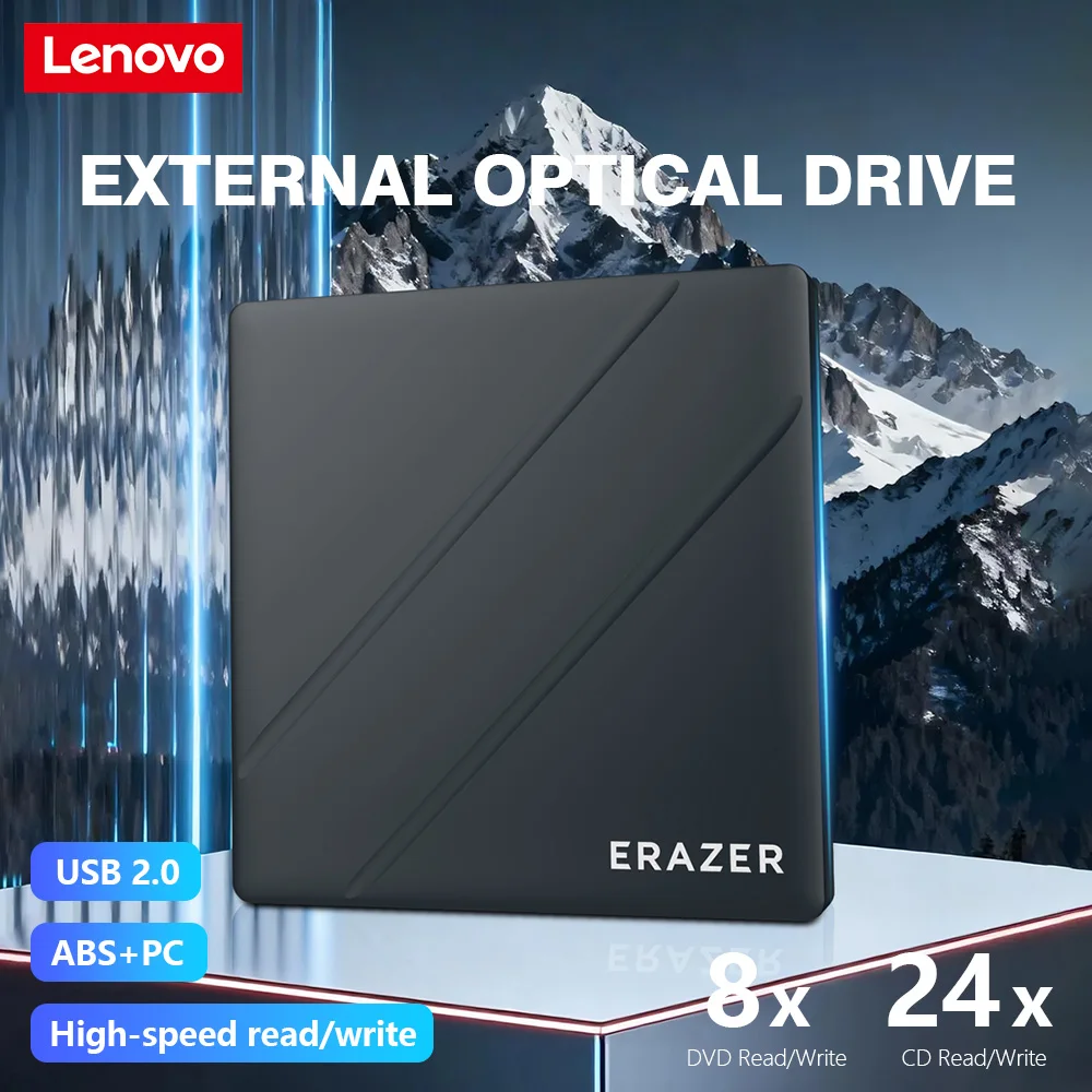 Lenovo External DVD RW CD Writer Drive Burner Reader Player CD-ROM DVD-ROM USB Optical Drives For Laptop Desktop PC